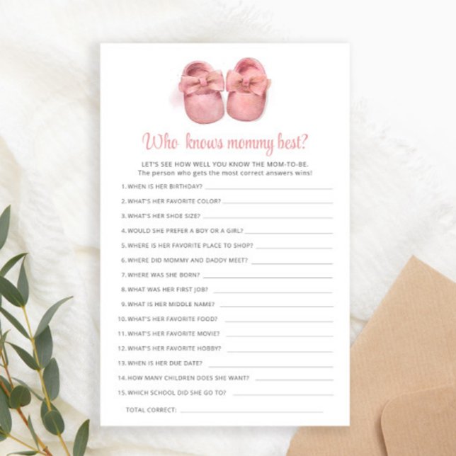 Lámina Baby Shower de zapatos rosados que conoce mejor a  (Subido por el creador)