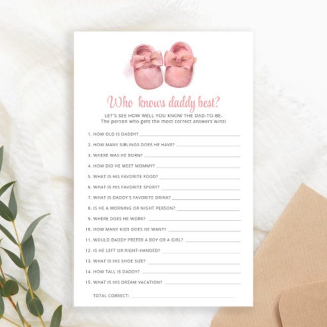 Lámina Baby Shower de zapatos rosados que conoce mejor a  (Subido por el creador)