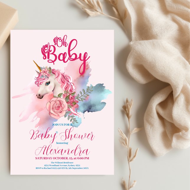 Lámina Baby Shower del arcoiris de unicornio mágico de pr (Subido por el creador)