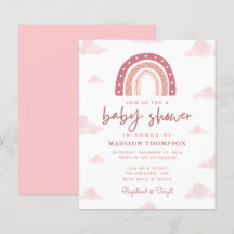 Baby Shower del arcoiris rosado del Boho Pastel