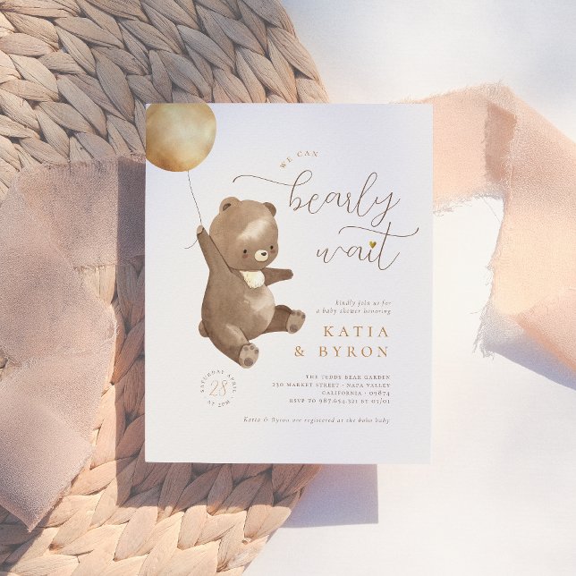 Lámina Baby Shower del oso neutro de género de espera par (Subido por el creador)
