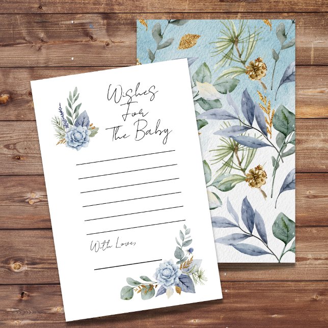 Lámina Baby Shower desea una vegetación de flores azules  (Subido por el creador)