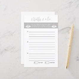 Lámina Baby Shower dos verdades y un elefante de juego de