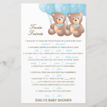 Baby Shower editable Baby Twin Trivia con respuest