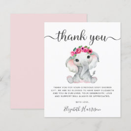 Lámina Baby Shower Elephant Rosa Gracias