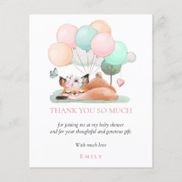 Lámina Baby Shower Fox Pink, presupuesto durmiendo