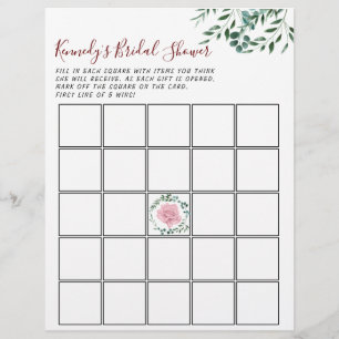 Lámina Baby Shower Game Eucalyptus 2 Sided