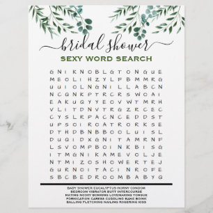 Lámina Baby Shower Game Eucalyptus 2 Sided