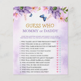 Lámina Baby Shower Game Purple Butterfly