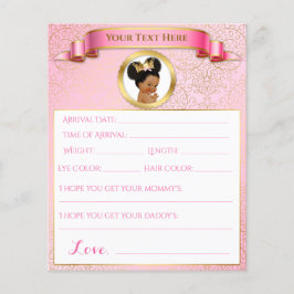Lámina Baby Shower Games Pink Gold African American
