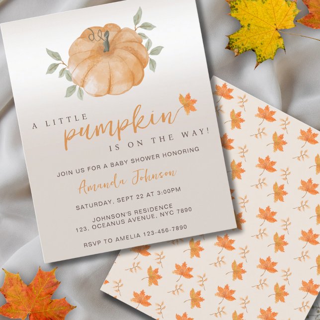 Lámina Baby Shower otoño otoño de la calabaza pequeña pre (Subido por el creador)