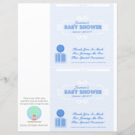 Lámina Baby Shower Personalizado Candy Bar Wrappers Blue