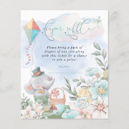 Lámina Baby Shower Picnic de Budget Elephant Diaper Raffl