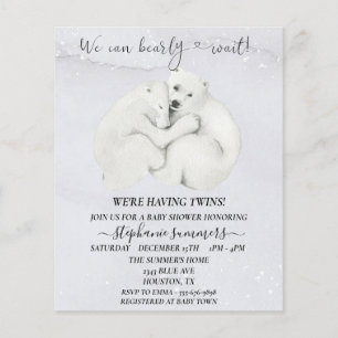 Lámina Baby Shower Polar Bear Cubs Wints