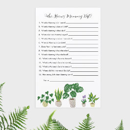 Lámina Baby Shower Potted Plants que conoce a mamá del ju