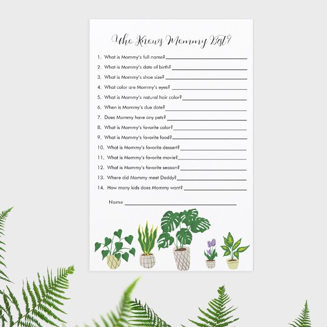 Lámina Baby Shower Potted Plants que conoce a mamá del ju (Subido por el creador)