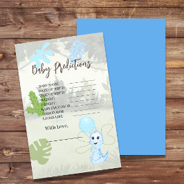 Lámina Baby Shower Predice Globo Azul Y Dinosaurio