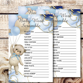 Lámina Baby Shower Scramble Podemos esperar el oro azul