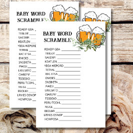 Lámina Baby Shower Scramble un bebé está preparando el te