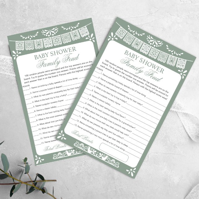 Lámina Baby Shower Survey Says Game Card (Subido por el creador)