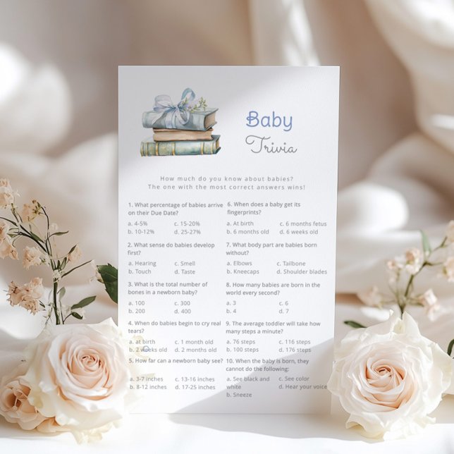 Lámina Baby Trivia Blue Bow Books juego para la ducha de  (Subido por el creador)