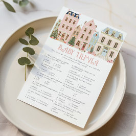 Lámina Baby Trivia Christmas Village Baby shower game