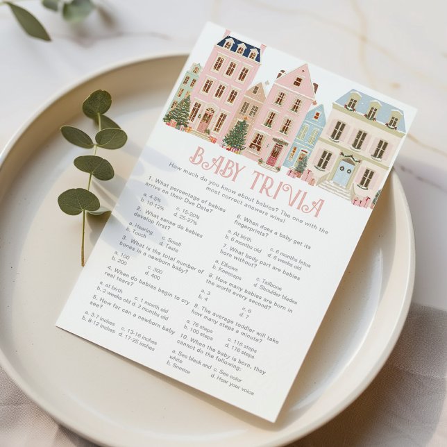 Lámina Baby Trivia Christmas Village Baby shower game (Subido por el creador)