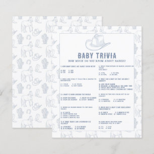 Lámina Baby Trivia Cowboy Baby Shower