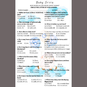 Lámina Baby Trivia Pequeño juego de ducha de cordero azul