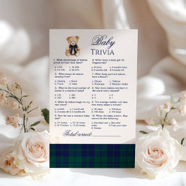 Lámina Baby Trivia Preppy Teddy Bear Navy Plaid game