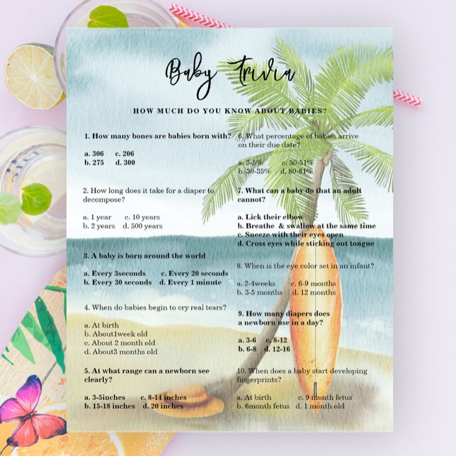 Lámina Baby Trivia - Surbeach Baby Shower Game (Subido por el creador)