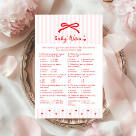 Lámina Baby Trivia Valentines Pink Bow Sweetheart game