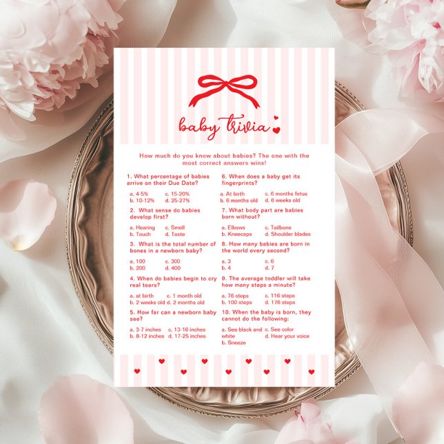 Lámina Baby Trivia Valentines Pink Bow Sweetheart game (Subido por el creador)