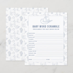 Lámina Baby Word Scramble Cowboy Baby Shower