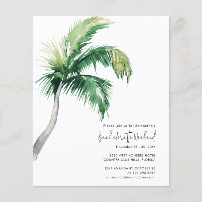 Lámina Bachelorette Weekend Itinerario e Invitación (Anverso)