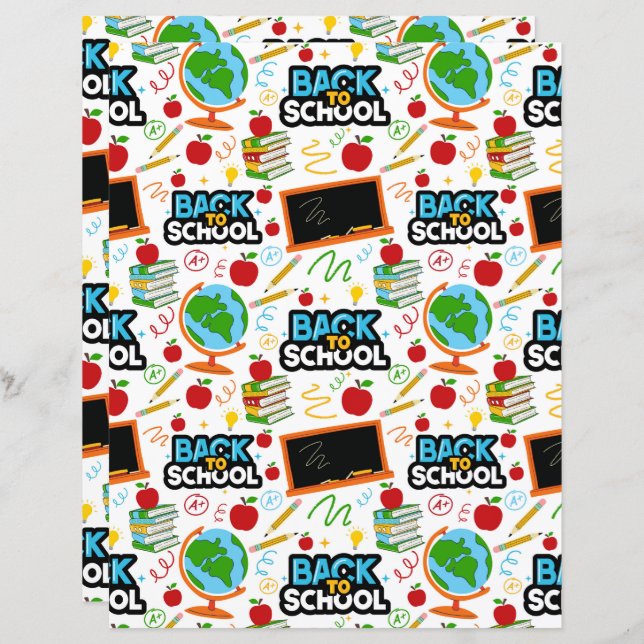 Lámina Back to School Scrapbook Paper (Anverso / Reverso)
