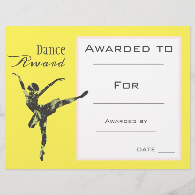 Lámina Bailarina de ballet chica de premio de danza (Anverso)