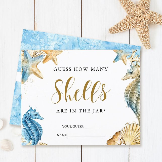 Lámina Bajo el mar | Adivina cuántas conchas de juego (Subido por el creador)