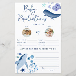 Lámina Bajo el mar Azul Niño Juego de Predicción de Bebés