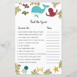 Lámina Bajo el mar Baby Shower encuentra la marina de jue