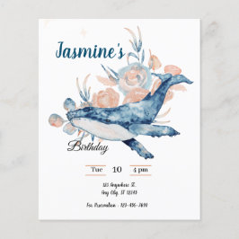 Lámina Bajo el mar Blue Beach Whale babyShower