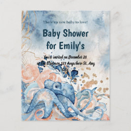 Lámina Bajo el mar Blue Beach Whale babyShower