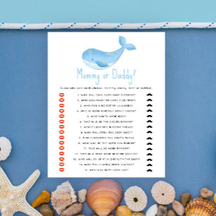 Lámina Bajo el mar - juego de baby shower de mamá o papá