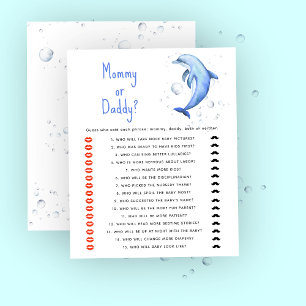 Lámina Bajo el mar - juego para baby shower de mamá o pap