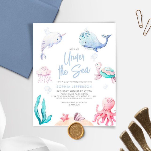 Lámina Bajo la invitación náutica a Baby Shower (Subido por el creador)