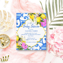 Baldosas azules limón bebé ducha presupuesto