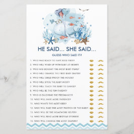 Lámina Ballena Náutica Azul Dijo Que Dijo Juego