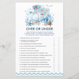 Lámina Ballena náutica azul en juego o bajo