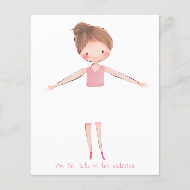Lámina Ballerina Dance Birthday Party Pin the Tutu (Anverso)