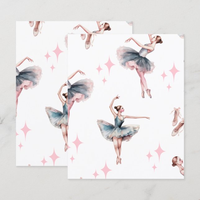 Lámina Ballerina Dance Scrapbook Paper (Anverso / Reverso)